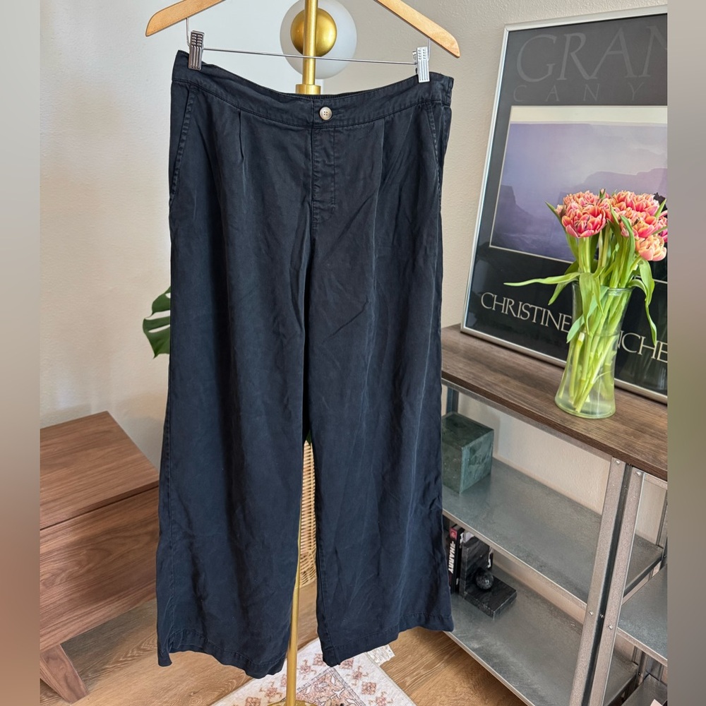 Tribal Black Wide-Leg Chinos